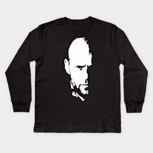 Jason Statham white portrait Kids Long Sleeve T-Shirt